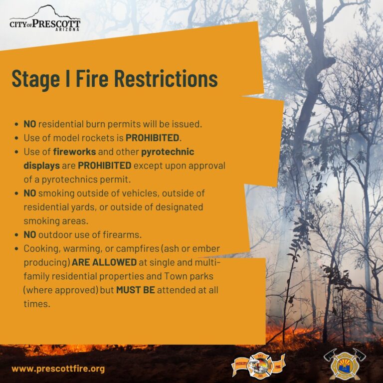 Stage I Fire Restrictions Now in Effect for Yavapai County & National